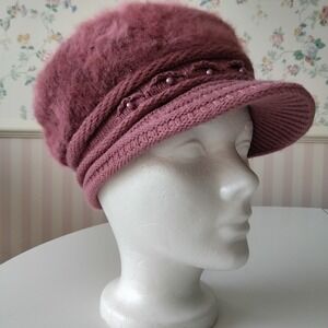 Y2K‎ Women's Winter Hat Fleece Chunky Knit Pink Paris Hilton Mean Girls McBling